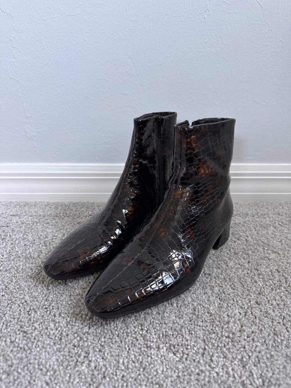 Vagabond Joyce Boots - Dark Brown Croco Embossed Leather - Picture 5 of 8